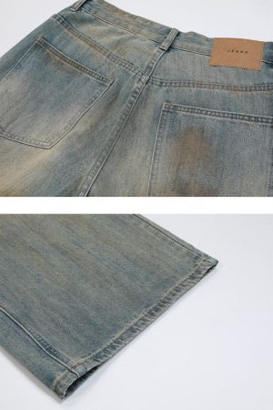 Concert Outfit Vintage Graffiti Washed Distressed Jeans