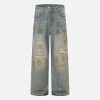 Concert Outfit Vintage Graffiti Washed Distressed Jeans