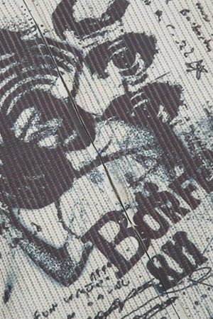 Concert Outfit Vintage Graffiti Zip-Up Cardigan