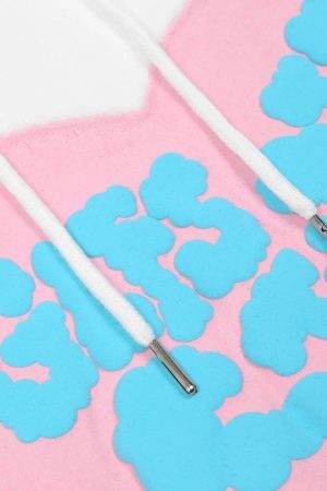 Concert Outfit Vintage Heart Print Hoodie