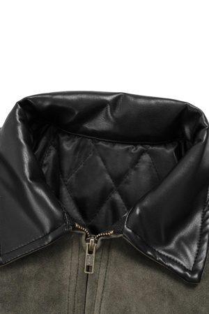 Concert Outfit Vintage Heavy Suede Quilted Work Jacket