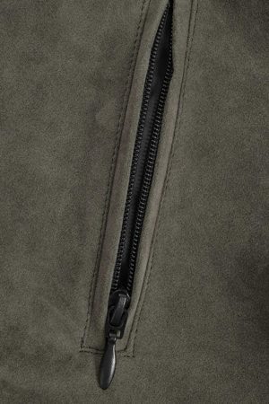 Concert Outfit Vintage Heavy Suede Quilted Work Jacket