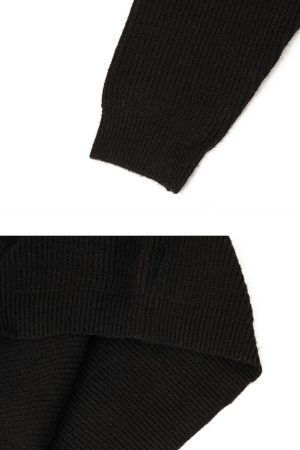 Concert Outfit Vintage High-Neck Button Leisure Sweater