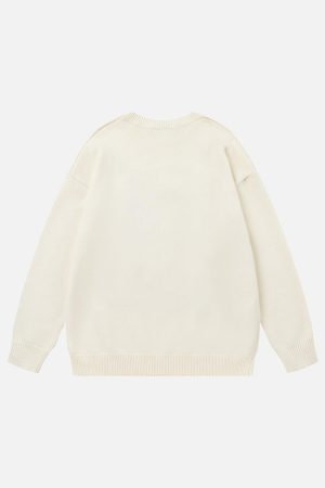 Concert Outfit Vintage High Street Embroidery Sweater