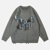 Concert Outfit Vintage High Street Ripped Butterfly Sweater