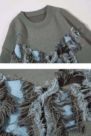 Concert Outfit Vintage High Street Ripped Butterfly Sweater