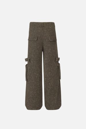 Concert Outfit Vintage High Street Side Big Pocket Pant