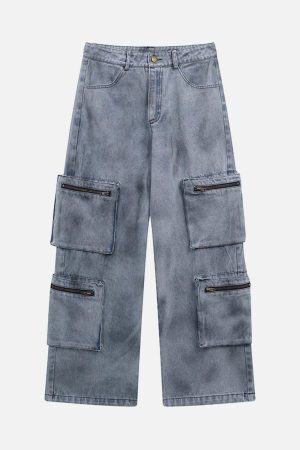 Concert Outfit Vintage Jet Multi-Pocket Workwear Jeans