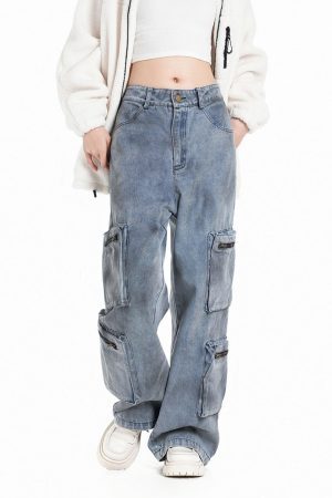 Concert Outfit Vintage Jet Multi-Pocket Workwear Jeans