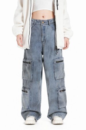 Concert Outfit Vintage Jet Multi-Pocket Workwear Jeans