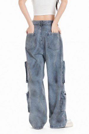 Concert Outfit Vintage Jet Multi-Pocket Workwear Jeans