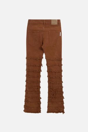 Concert Outfit Vintage Layered Raw Edge Slim Jeans