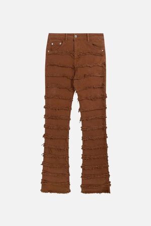 Concert Outfit Vintage Layered Raw Edge Slim Jeans