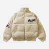 Concert Outfit Vintage Letter Embroidered Corduroy Winter Coat