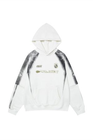 Concert Outfit Vintage Letter Print Hip-Hop Hoodie