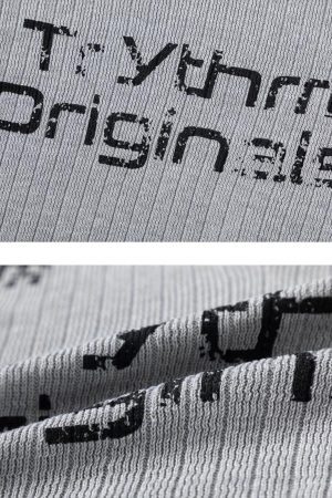 Concert Outfit Vintage Letter Small V-Neck Sweater