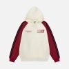 Concert Outfit Vintage Letter Stripe Splicing Hoodie