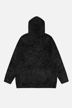 Concert Outfit Vintage Lettering Seahorse Fur Hoodie