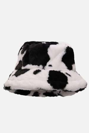 Concert Outfit Vintage Milk Cow Pattern Hat