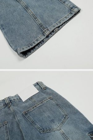 Concert Outfit Vintage Multi Pocket Jeans