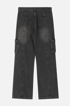 Concert Outfit Vintage Multi Pocket Jeans