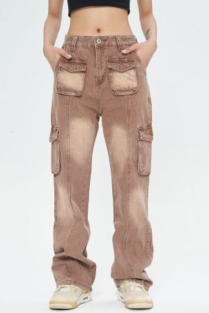 Concert Outfit Vintage Multi Pocket Jeans