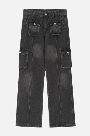 Concert Outfit Vintage Multi Pocket Jeans