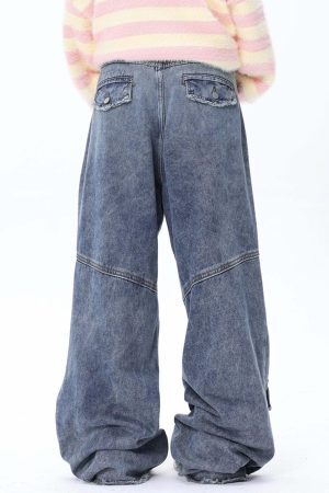 Concert Outfit Vintage Multi-Pocket Workwear Jeans