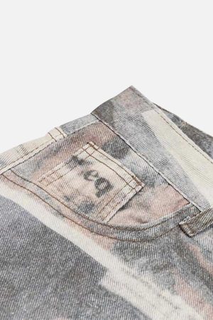 Concert Outfit Vintage Newspaper Digital Print Pants