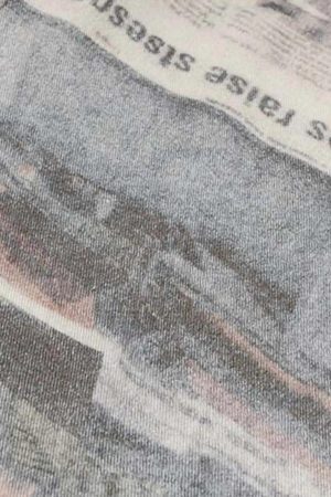 Concert Outfit Vintage Newspaper Digital Print Pants