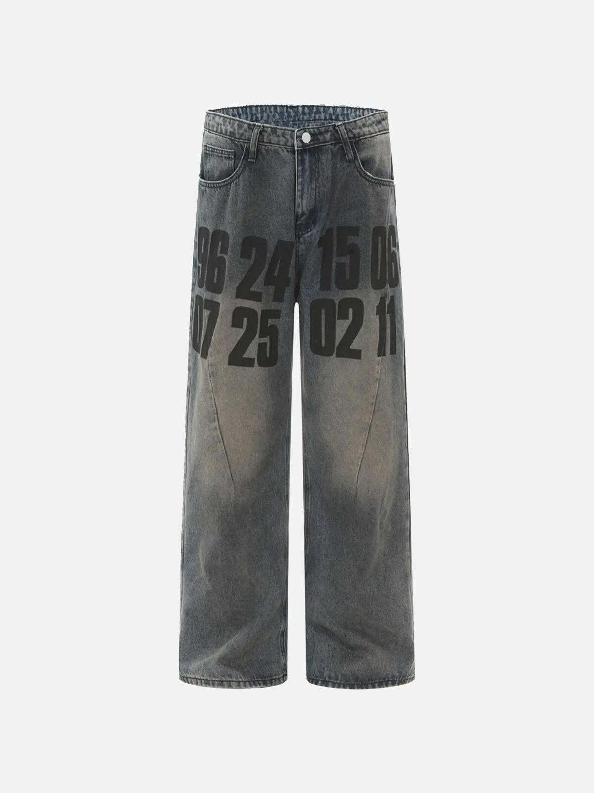 Concert Outfit Vintage Number Print Jeans Concert Outfit Vintage Number Print Jeans