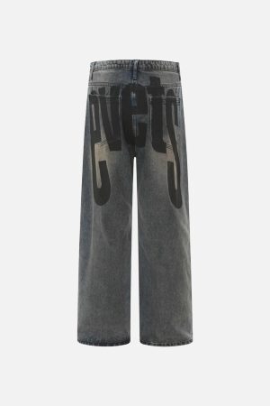 Concert Outfit Vintage Number Print Jeans