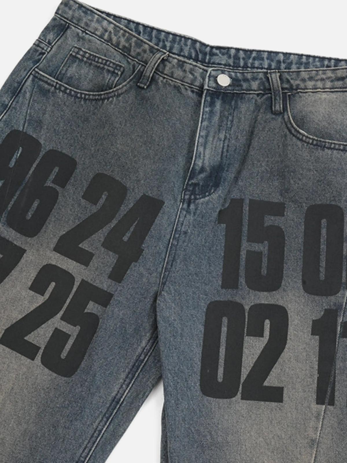 Concert Outfit Vintage Number Print Jeans Concert Outfit Vintage Number Print Jeans