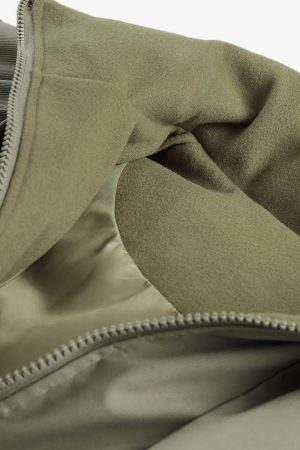 Concert Outfit Vintage Oversized Pleated Stand Collar Jacket