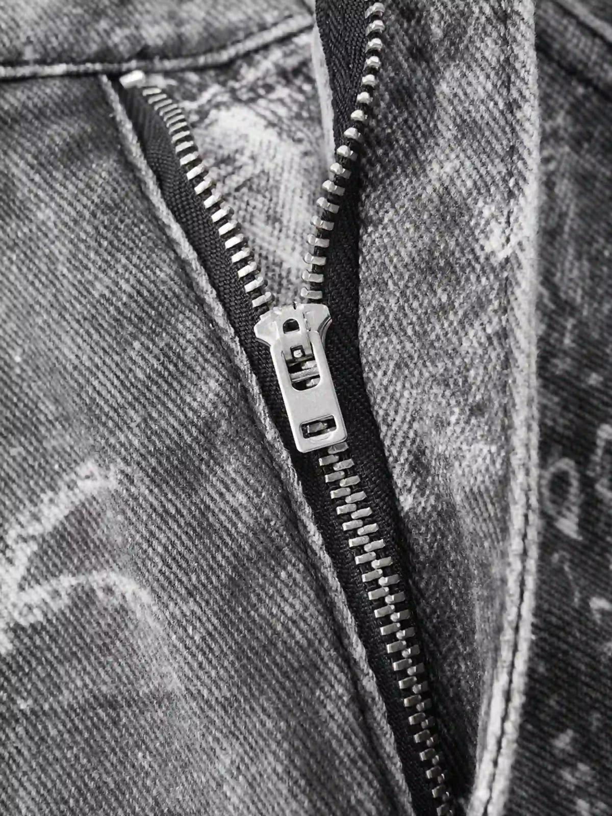 Concert Outfit Vintage Paisley Digital Print Straight Jeans Concert Outfit Vintage Paisley Digital Print Straight Jeans