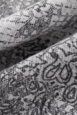 Concert Outfit Vintage Paisley Digital Print Straight Jeans