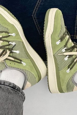 Concert Outfit Vintage Patchwork Board Shoes