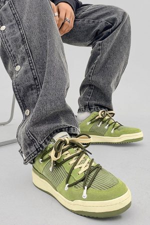 Concert Outfit Vintage Patchwork Board Shoes