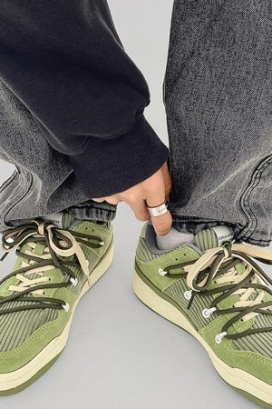 Concert Outfit Vintage Patchwork Board Shoes