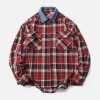 Concert Outfit Vintage Plaid Long-Sleeved Shirt
