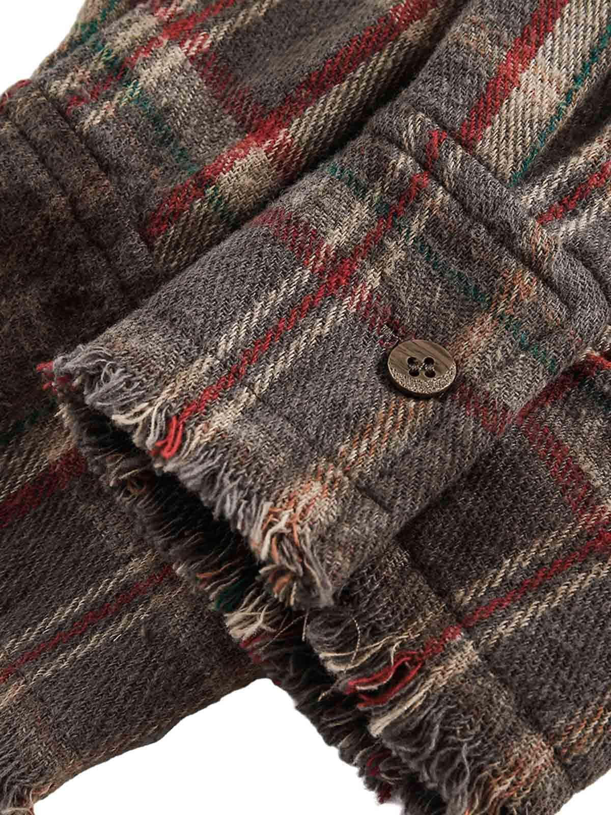 Concert Outfit Vintage Plaid Tie-Dye Long Sleeve Shirt Concert Outfit Vintage Plaid Tie-Dye Long Sleeve Shirt