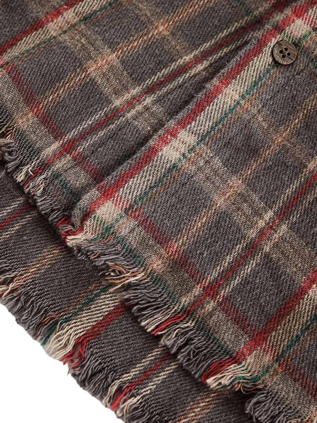 Concert Outfit Vintage Plaid Tie-Dye Long Sleeve Shirt Concert Outfit Vintage Plaid Tie-Dye Long Sleeve Shirt