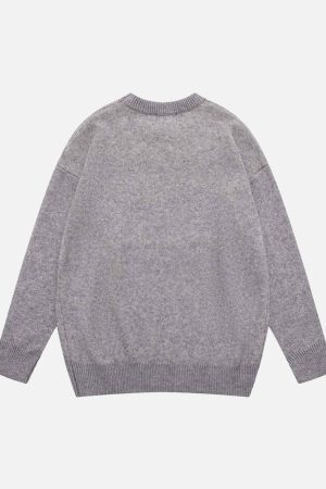 Concert Outfit Vintage Portrait Knit Sweater