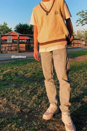 Concert Outfit Vintage Preppy Style Knit Sweater Vest