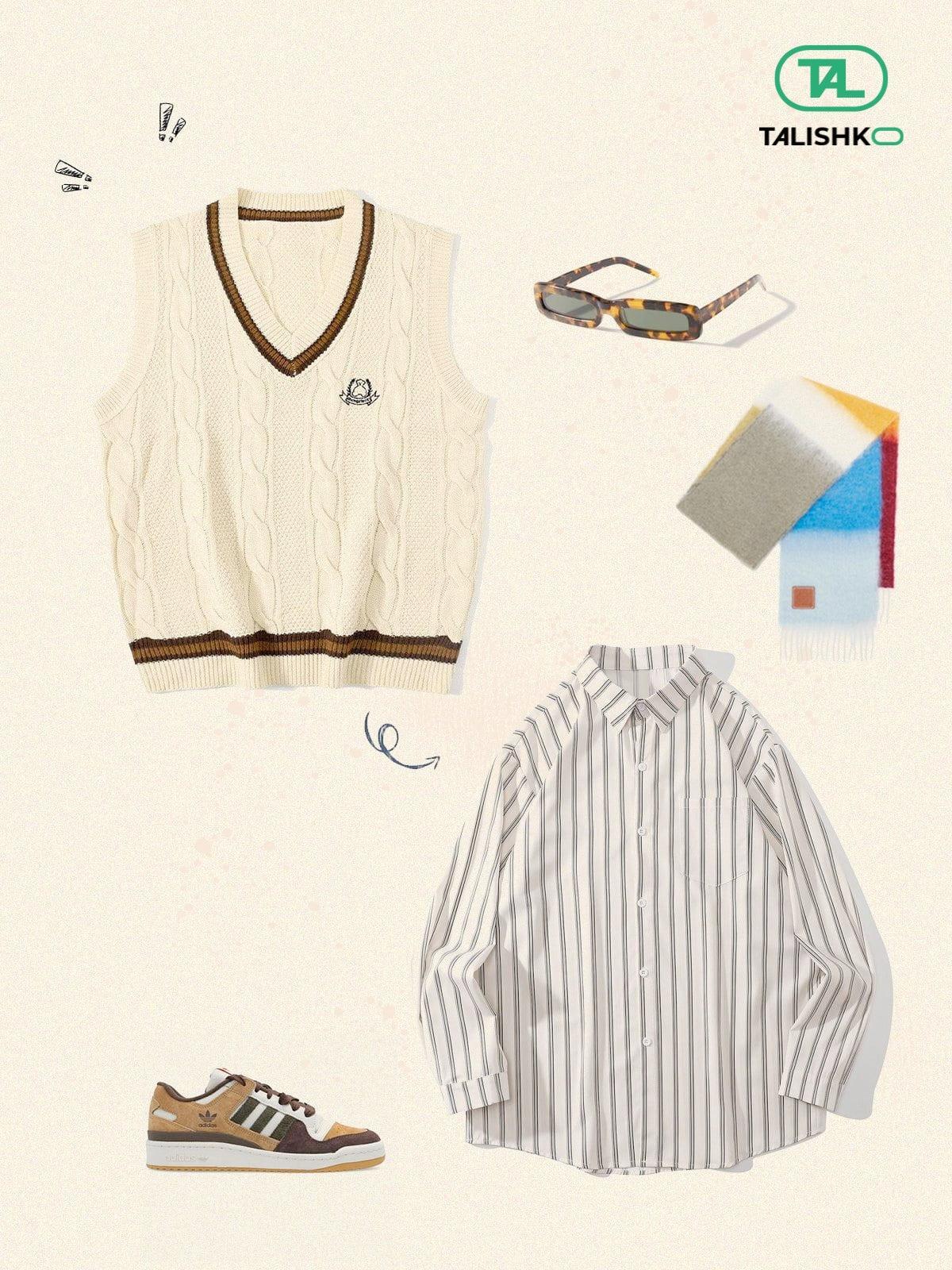 Concert Outfit Vintage Preppy Style Knit Sweater Vest Concert Outfit Vintage Preppy Style Knit Sweater Vest