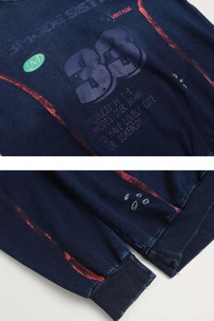 Concert Outfit Vintage Print hole Academic Style Hoodie