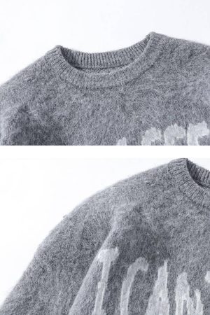 Concert Outfit Vintage Print Letter Sweater