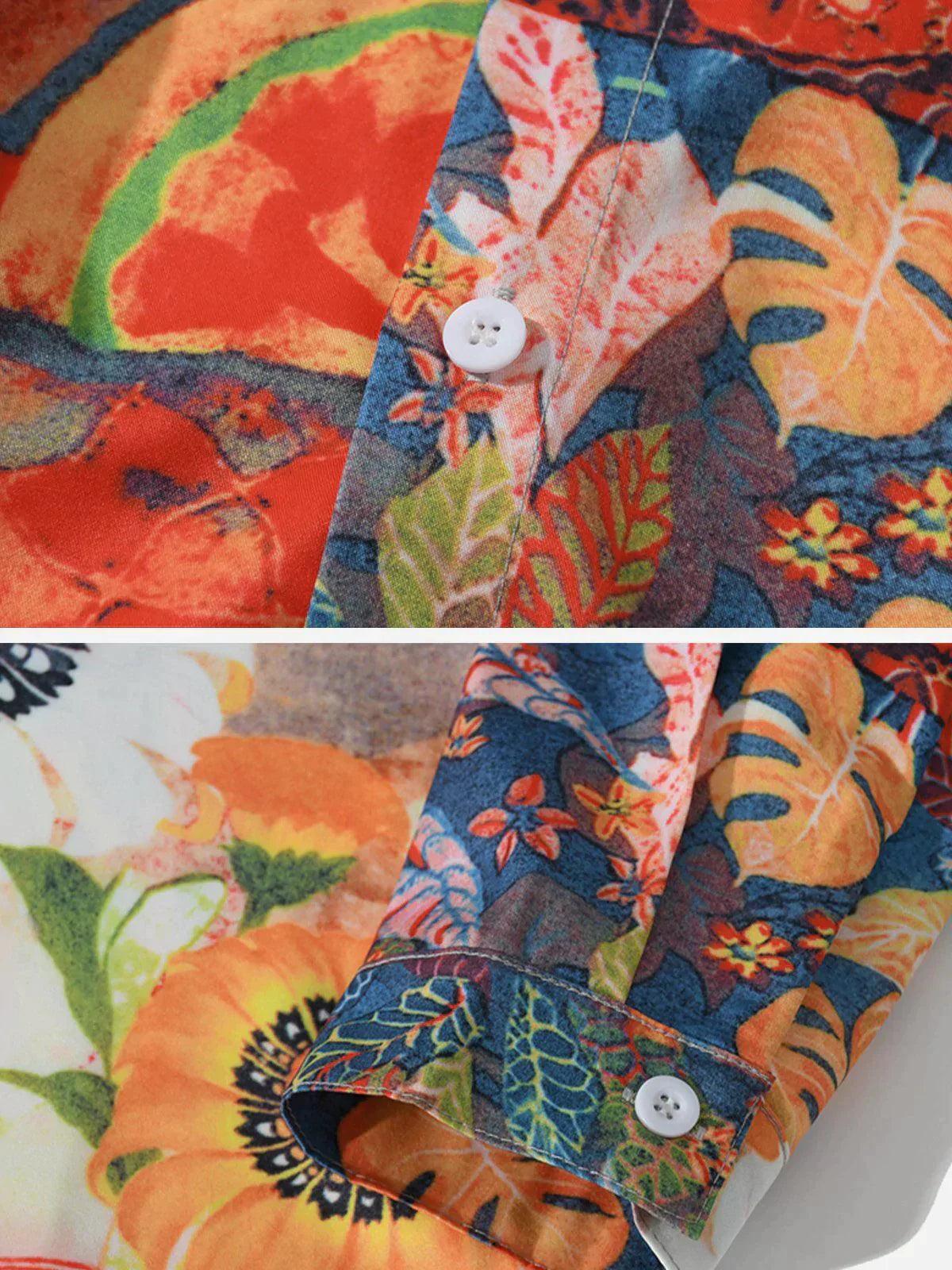 Concert Outfit Vintage Print Long-Sleeved Shirt Concert Outfit Vintage Print Long-Sleeved Shirt