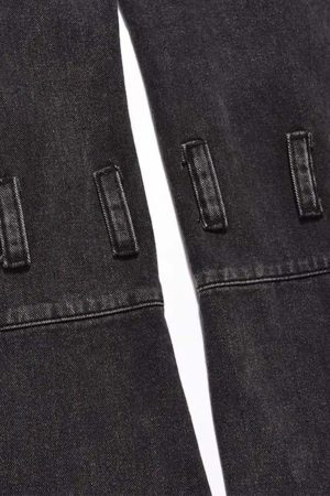 Concert Outfit Vintage Punk Distressed Multi-Pocket Jeans