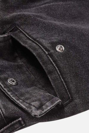 Concert Outfit Vintage Punk Distressed Multi-Pocket Jeans